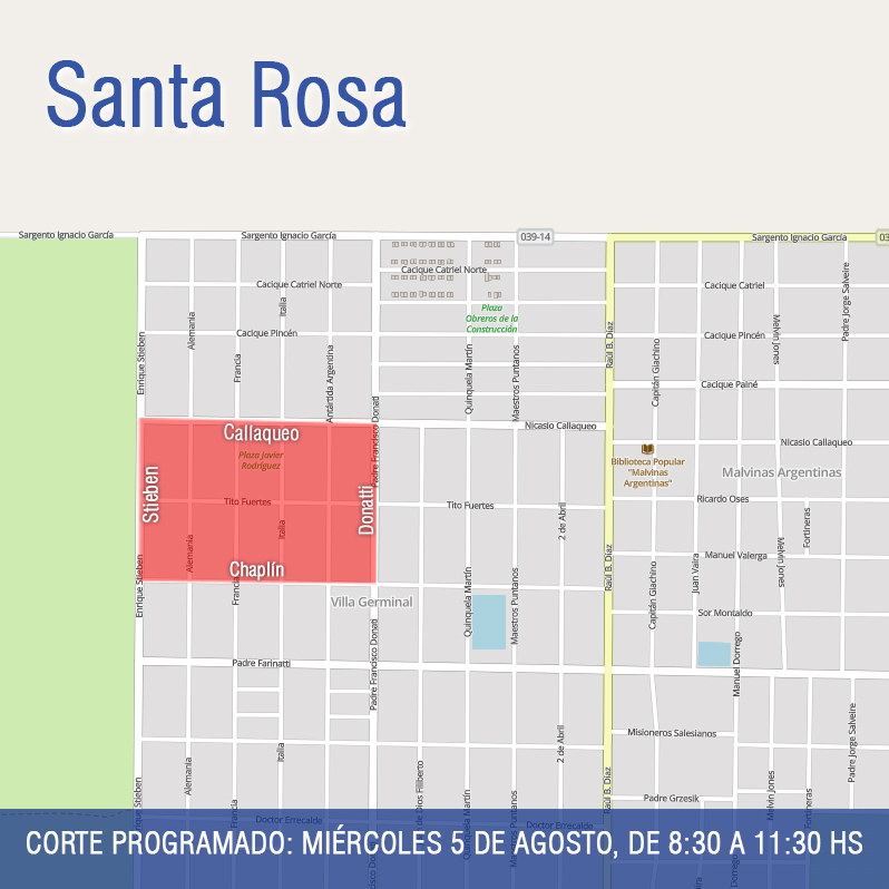 Corte de luz en Villa Germinal
