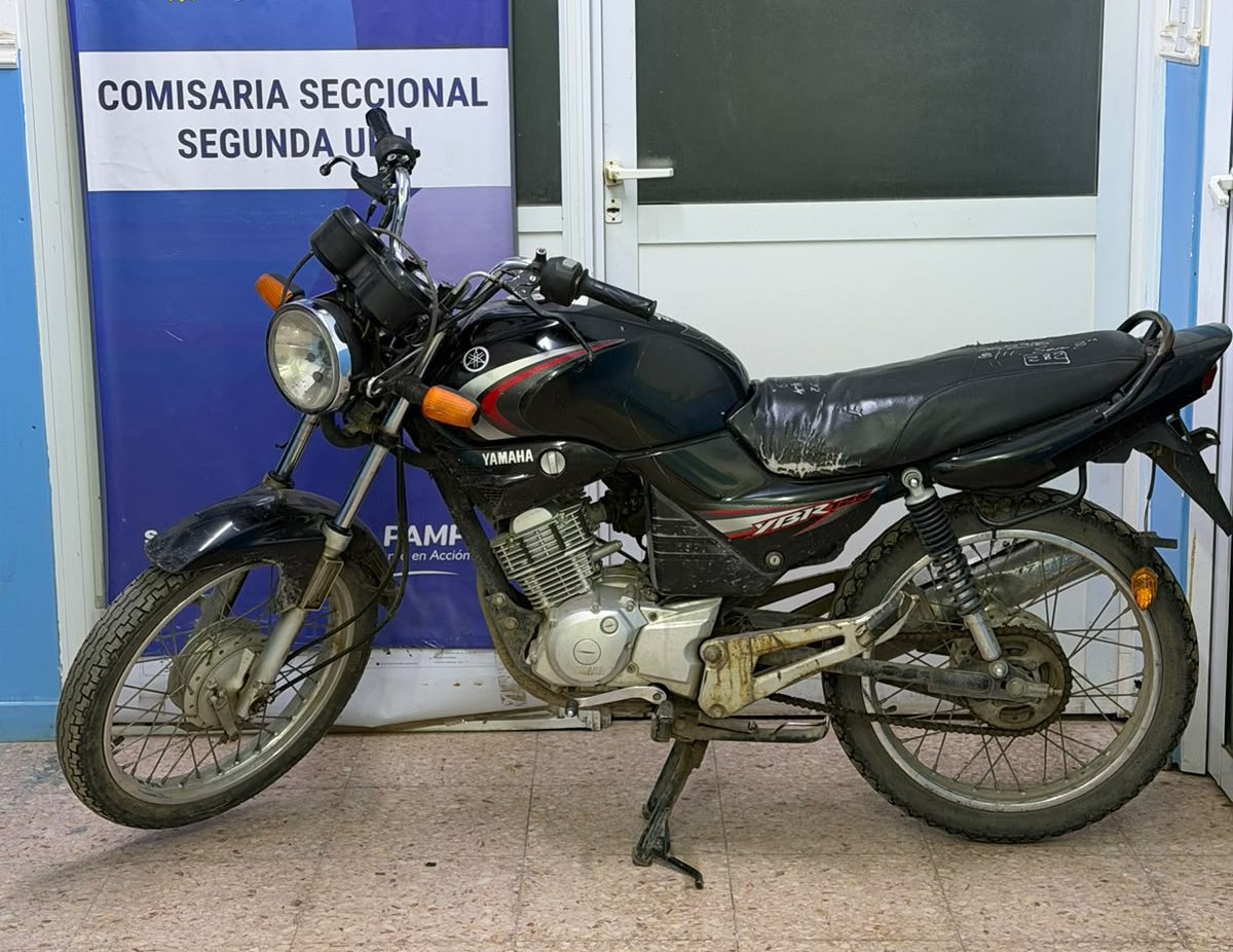 Motocicleta secuestrada en el depósito municipal