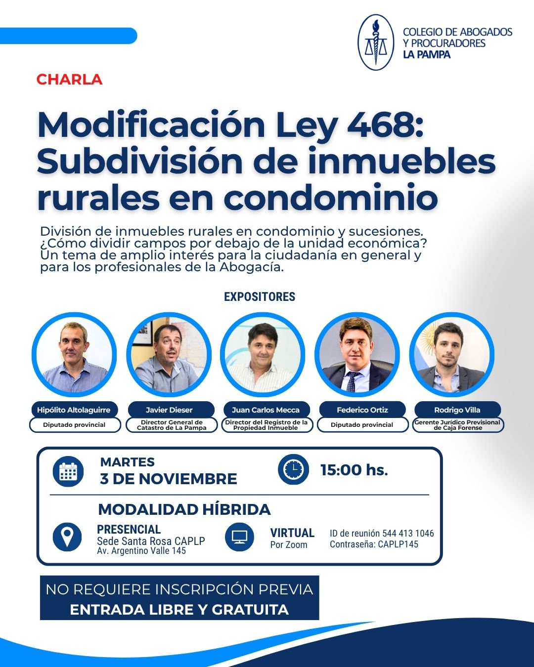 Charla sobre subdivisión de inmuebles rurales en La Pampa